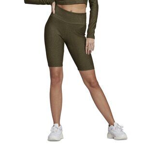 Adidas Originals Women Colored Rib Short Tights HF2105 Green Size XS Extra Small